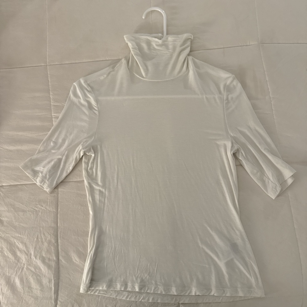 Cream Turtleneck Top